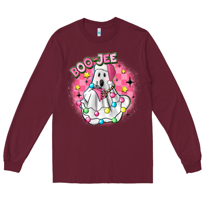 Boo Jee Pink Christmas Ghost Long Sleeve Tee by MaliasSmallBusiness | Teevron