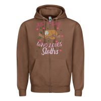 Chestnut Just A Girl Who Lowes Sloths Zipper Hoodie - Bettercallsaul