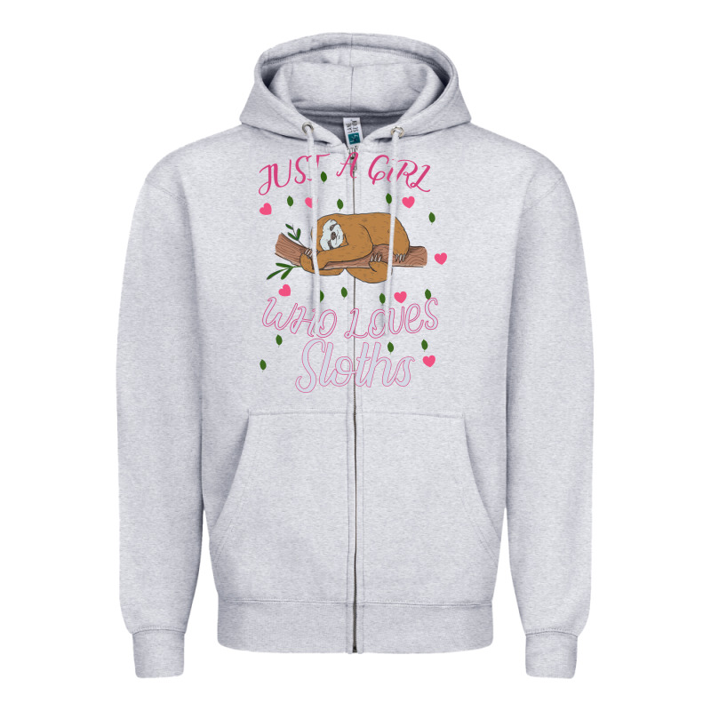 Just A Girl Who Lowes Sloths Zipper Hoodie by Bettercallsaul | Teevron