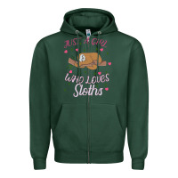 Sports Green Just A Girl Who Lowes Sloths Zipper Hoodie - Bettercallsaul