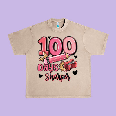 100 Days Sharper School Urban Heavy Tee Designed By Maliassmallbusiness