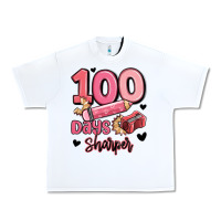 White 100 days sharper school Urban Heavy Tee - MaliasSmallBusiness