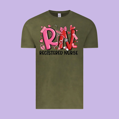 Rn Registered Nurse Valentines Day Vintage Tee Designed By Maliassmallbusiness