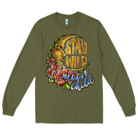 Army Green stay wild moon child Long Sleeve Tee - JahusDesignShop