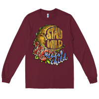 Burgundy stay wild moon child Long Sleeve Tee - JahusDesignShop
