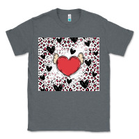 Charcoal Heather valentine's day hearts Classic Tee - MaliasSmallBusiness