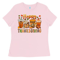Bubblegum Pink western happy thanksgiving bbs Ladies Tee - BundleAndBundleShop