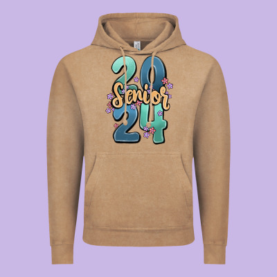 Senior 2024 Vintage Hoodie Designed By Maliassmallbusiness