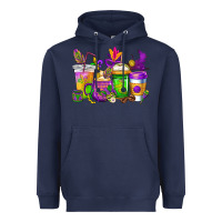 Navy mardi gras coffee cups cowgirl Heavyweight Hoodie - CowGirlArtShop