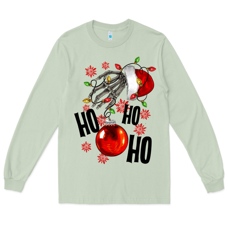 Ho Ho Ho Skeleton Long Sleeve Tee by NancyCooperArtShop | Teevron