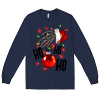 Navy Ho ho ho skeleton Long Sleeve Tee - NancyCooperArtShop