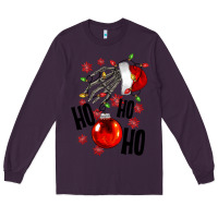Plum Ho ho ho skeleton Long Sleeve Tee - NancyCooperArtShop