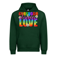 Forest Green Everyone Deserves Love Pride Lgbtq Urban Hoodie - BundleAndBundleShop