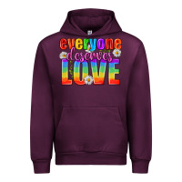 Mauve Wine Everyone Deserves Love Pride Lgbtq Urban Hoodie - BundleAndBundleShop