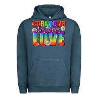 Pigment Midnight Navy Everyone Deserves Love Pride Lgbtq Urban Hoodie - BundleAndBundleShop