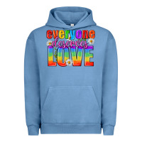 Pigment Pebble Blue Everyone Deserves Love Pride Lgbtq Urban Hoodie - BundleAndBundleShop