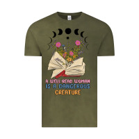 Vintage Olive a well read woman is a dangerous creature Vintage Tee - MaliasSmallBusiness