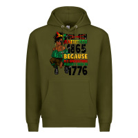 Army Green juneteenth 1865 because my ancestors Premium Hoodie - CowGirlArtShop