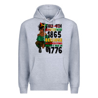 Heather Grey juneteenth 1865 because my ancestors Premium Hoodie - CowGirlArtShop