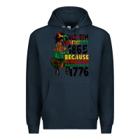 Navy juneteenth 1865 because my ancestors Premium Hoodie - CowGirlArtShop