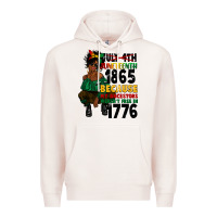 Pale Pink juneteenth 1865 because my ancestors Premium Hoodie - CowGirlArtShop
