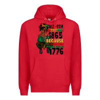 Red juneteenth 1865 because my ancestors Premium Hoodie - CowGirlArtShop