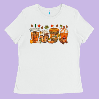 Western Thanksgiving Coffee Cups Bbs Ladies Tee Designed By Bundleandbundleshop