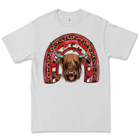 Dove Grey valentines highland cow rainbow Premium Tee - JahusDesignShop