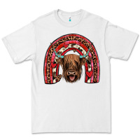 White valentines highland cow rainbow Premium Tee - JahusDesignShop