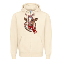 Sandshell christmas scarf heifer Zipper Hoodie - RanaPortraitStore