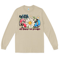 Mushroom With God All Things Are Possible Long Sleeve Tee - MaliasSmallBusiness