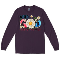 Plum With God All Things Are Possible Long Sleeve Tee - MaliasSmallBusiness