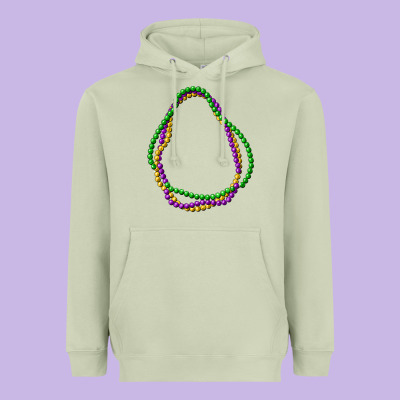 Mardi Gras Beads Heavyweight Hoodie Designed By Cowgirlartshop