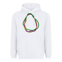 White mardi gras beads Heavyweight Hoodie - CowGirlArtShop
