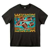 Football Turquoise Sunflower Heavy Core Tee | Teevron