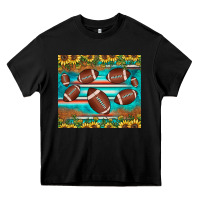 Black football turquoise sunflower Heavy Core Tee - JahusDesignShop