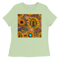 Matcha our lady of guadalupe sunflower  seamless pattern Ladies Tee - JahusDesignShop