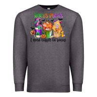 Charcoal Heather hocus pocus i need coffee to focus Premium Sweatshirt - CowGirlArtShop