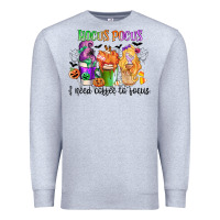 Heather Grey hocus pocus i need coffee to focus Premium Sweatshirt - CowGirlArtShop