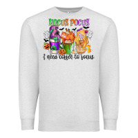 Oatmeal Heather hocus pocus i need coffee to focus Premium Sweatshirt - CowGirlArtShop