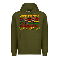 Army Green juneteenth celebrating black freedom Premium Hoodie - CowGirlArtShop