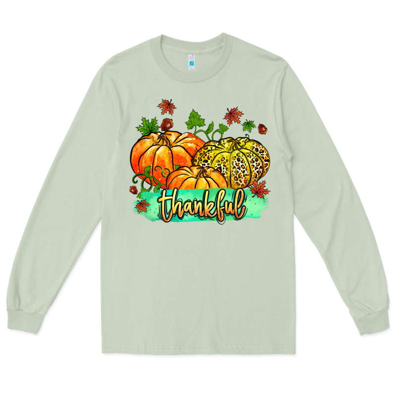 Thankful Pumpkins With Glitter Long Sleeve Tee by MaliasSmallBusiness | Teevron