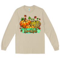 Mushroom thankful pumpkins with glitter Long Sleeve Tee - MaliasSmallBusiness