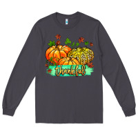 Smoke thankful pumpkins with glitter Long Sleeve Tee - MaliasSmallBusiness
