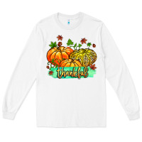 White thankful pumpkins with glitter Long Sleeve Tee - MaliasSmallBusiness