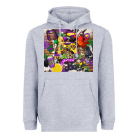 Heather Grey mardi gras gamer Heavyweight Hoodie - CowGirlArtShop