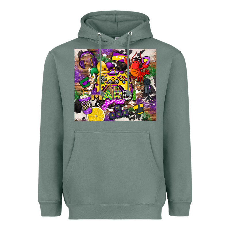 Mardi Gras Gamer Heavyweight Hoodie by CowGirlArtShop | Teevron