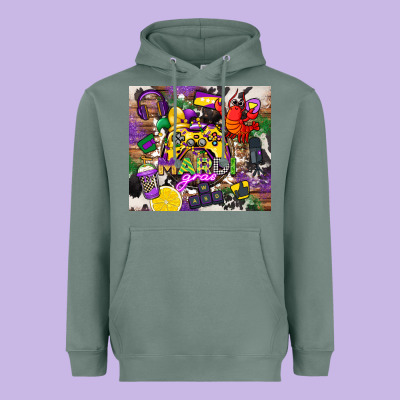 Mardi Gras Gamer Heavyweight Hoodie Designed By Cowgirlartshop