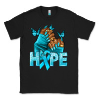 Black Hope teal ribbon Ovarian Cancer nails Classic Tee - NancyCooperArtShop