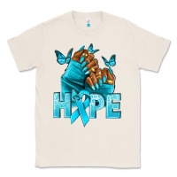 Natural Hope teal ribbon Ovarian Cancer nails Classic Tee - NancyCooperArtShop